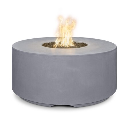 The Outdoor Plus 46 Round Florence Fire Pit, GFRC Concrete, Gray, Plug & Play Electronic Ignition, Liquid Propane OPT-FL4620EKIT-GRY-LP